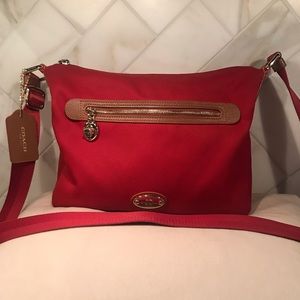 Coach Red Canvas Crossbody Purse